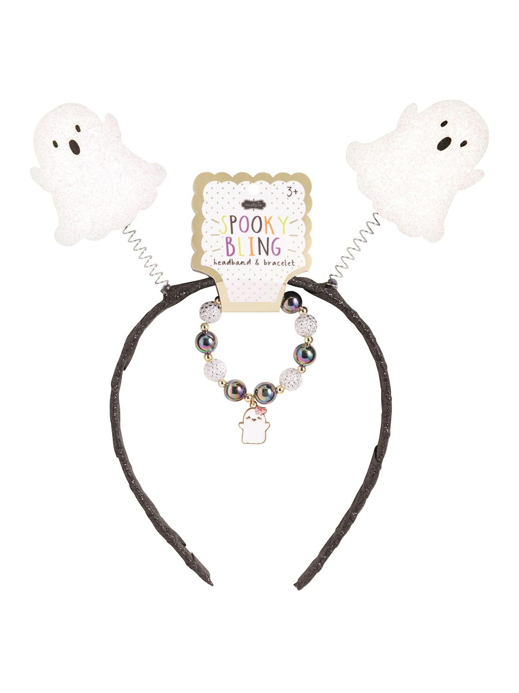 Ghost Spooky Bling Headband & Bracelet Set