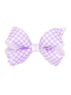 Gingham Printed Grosgrain Stitched Edge Bow