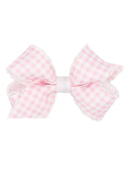 Gingham Printed Grosgrain Stitched Edge Bow