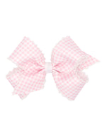 Gingham Printed Grosgrain Stitched Edge Bow