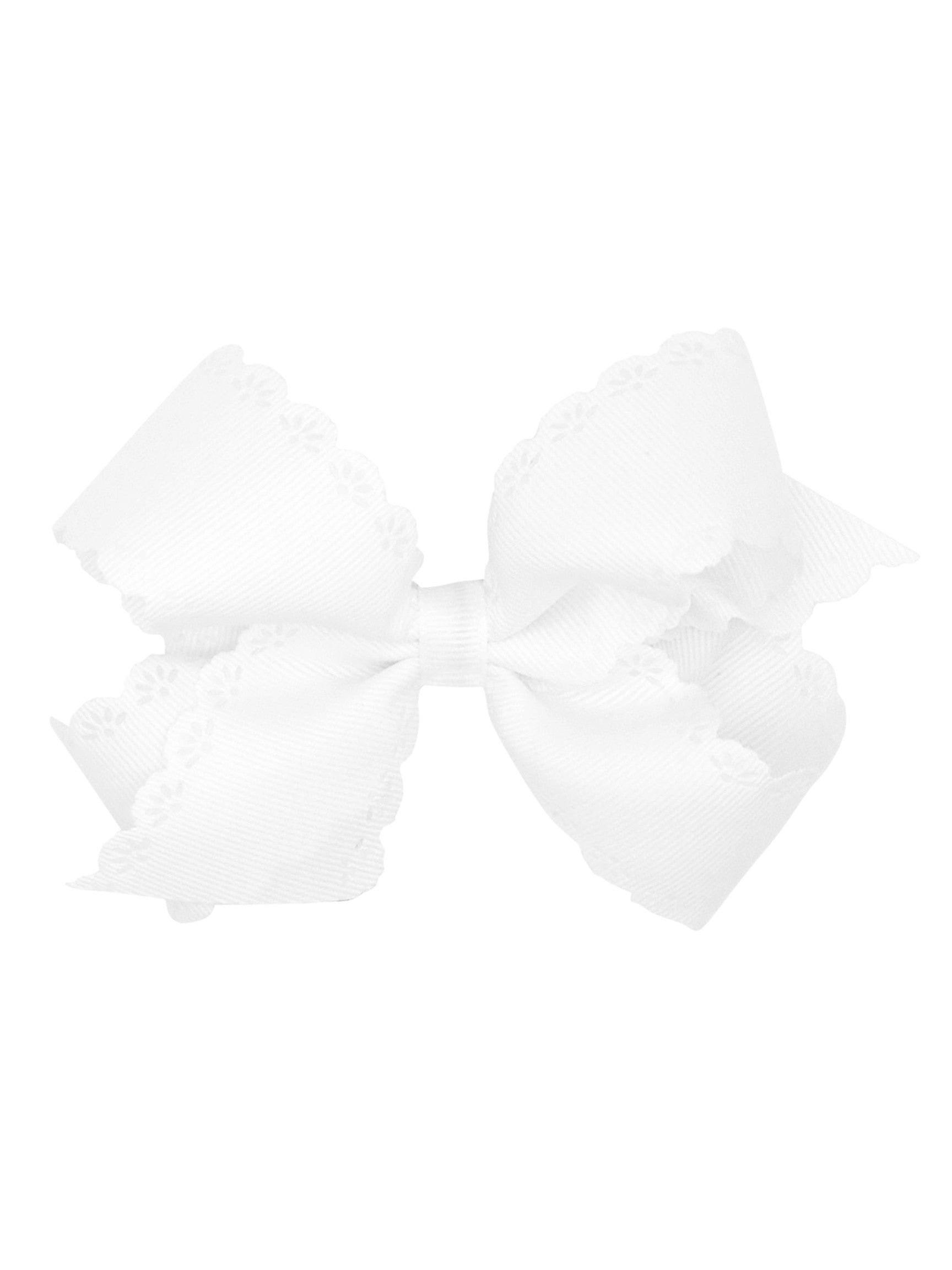 Grosgrain Bow with Eyelet Embossed Edges