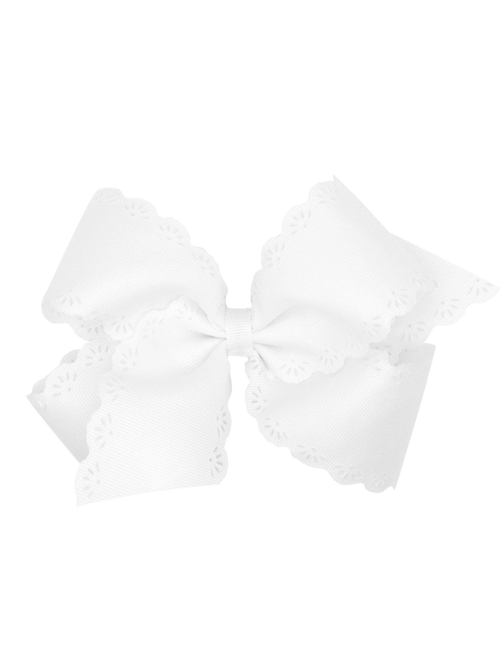 Grosgrain Bow with Eyelet Embossed Edges