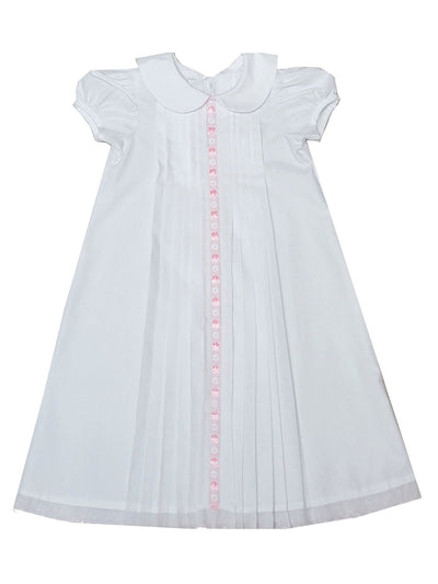 Pleated Daygown with Pink Ribbon
