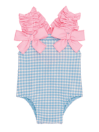 Blue Crinkle Checker Baby Swimsuit