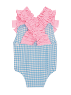 Blue Crinkle Checker Baby Swimsuit