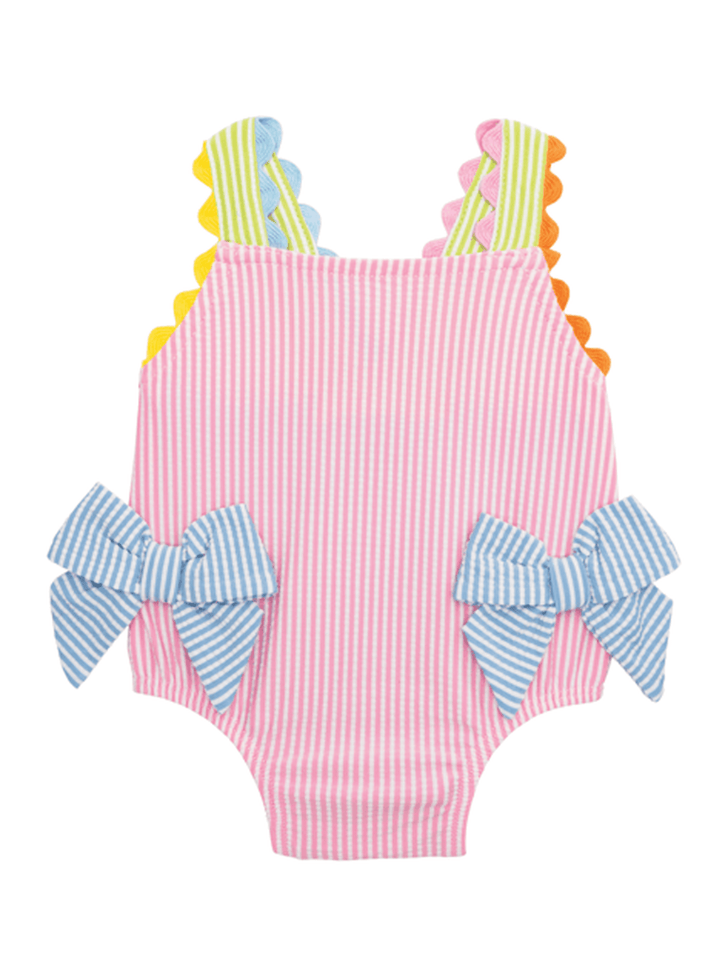 Seersucker Bow Baby Swimsuit