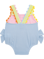 Seersucker Bow Baby Swimsuit