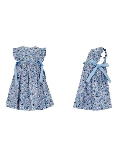 Blue Liberty Floral Dress with Side Bows