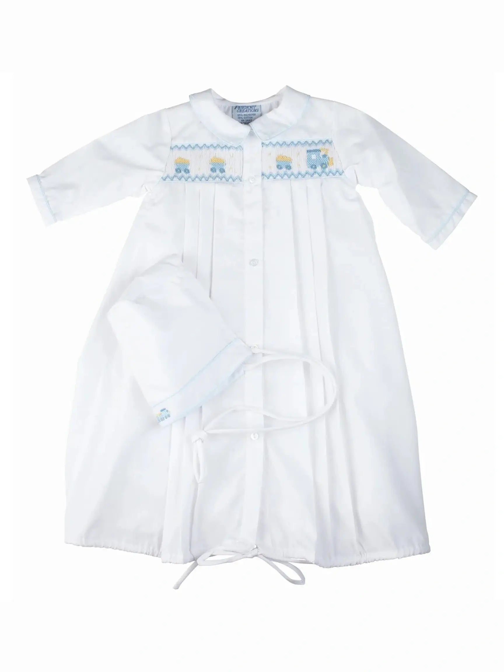 Train Smocked "Take Me Home" Gown and Hat