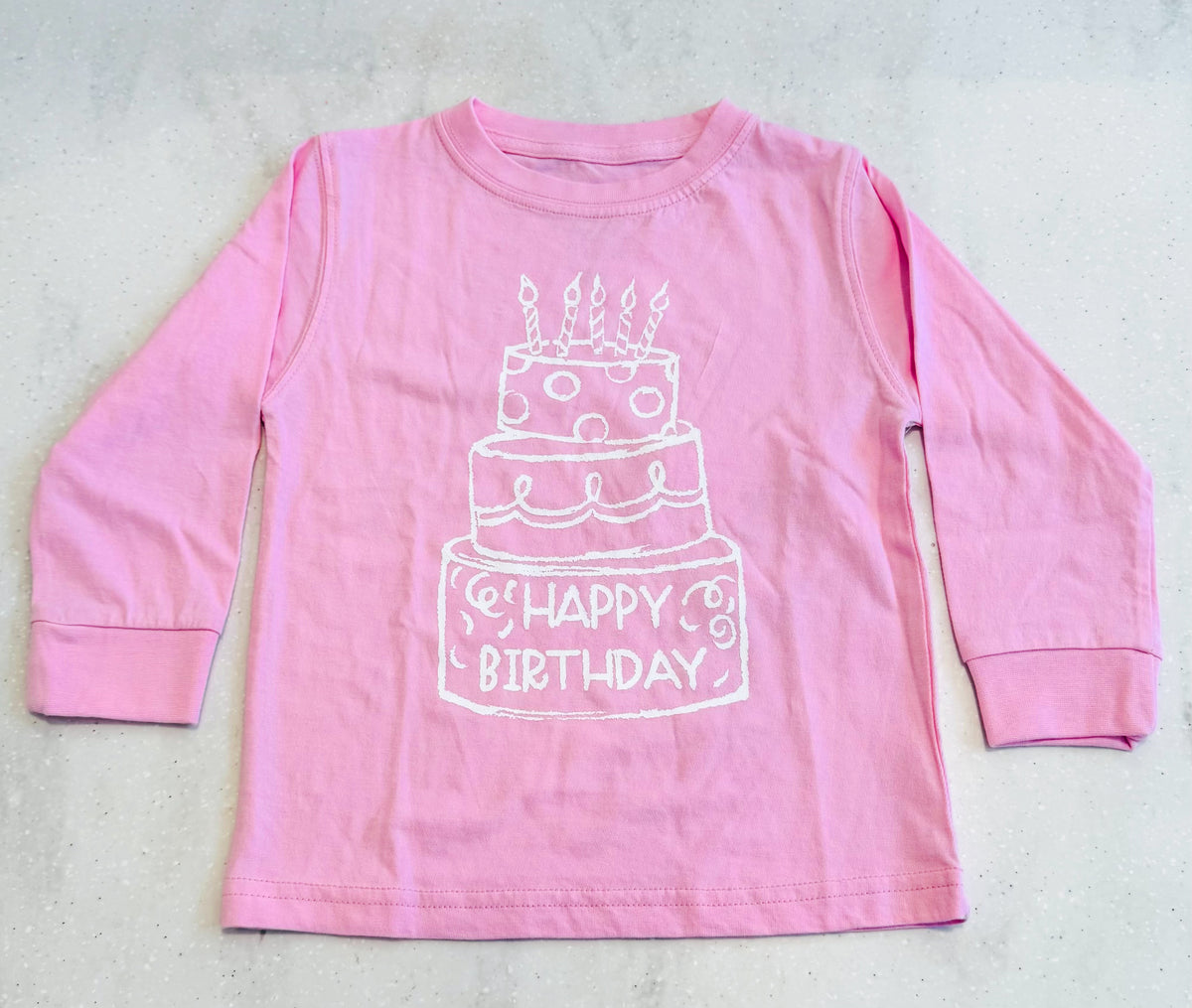 LS Light Pink Birthday Cake T-Shirt