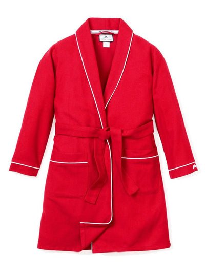 Red Flannel Robe w/White Piping