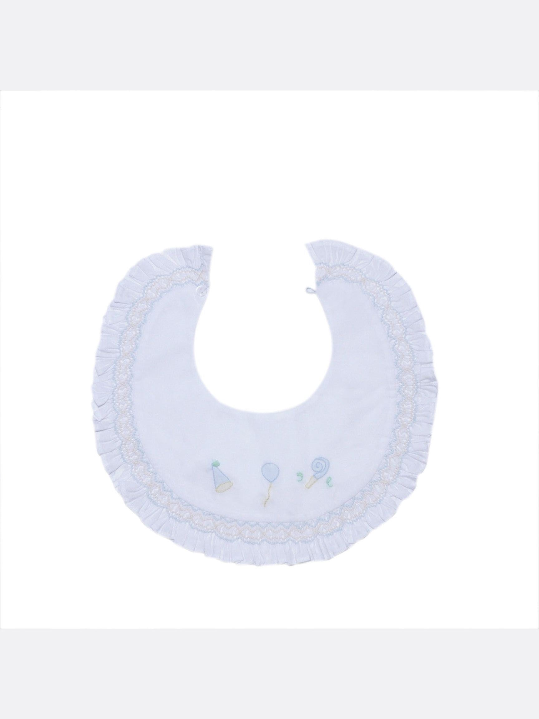 PRE-ORDER Smocked Bib- Blue Celebrations