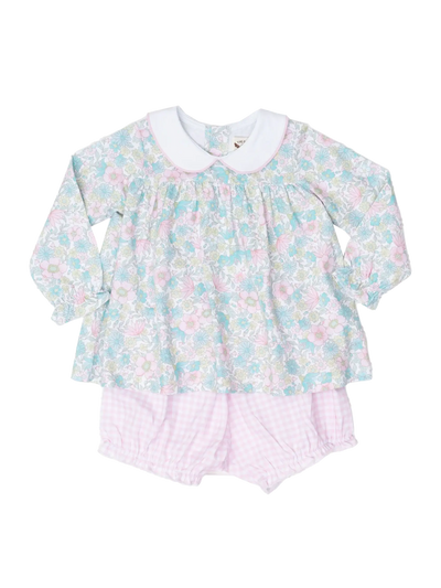 Mary Charlotte Bloomer Set - Floral Gingham