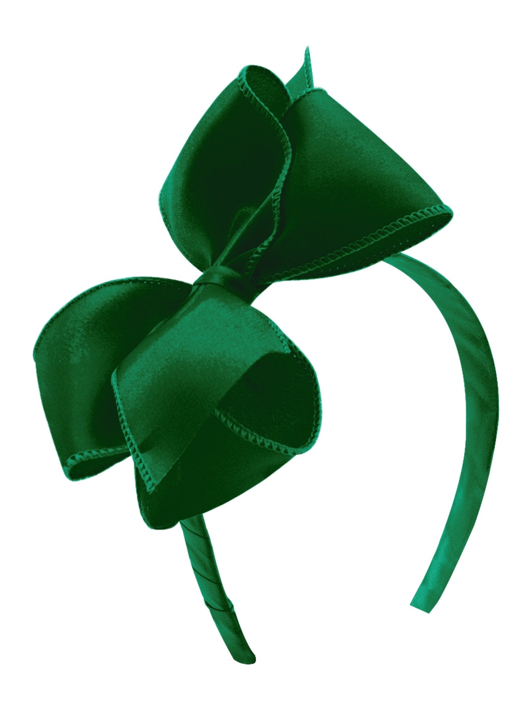 Jewel Satin Hair Bow on Matching Tapered Headband