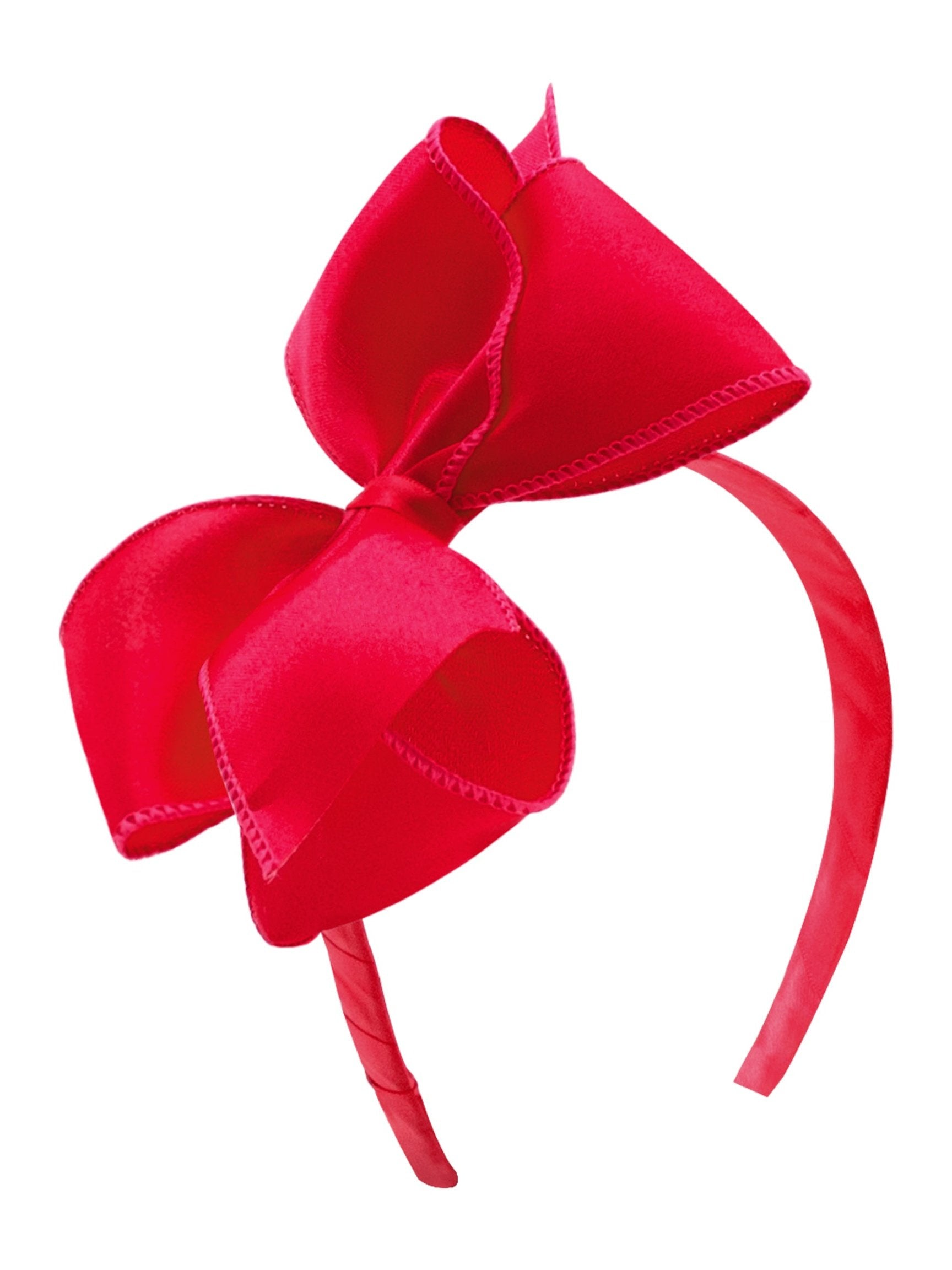 Jewel Satin Hair Bow on Matching Tapered Headband