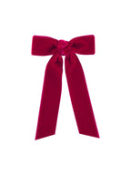Tiny Velvet Bowtie with Knot Wrap and Streamer Tails
