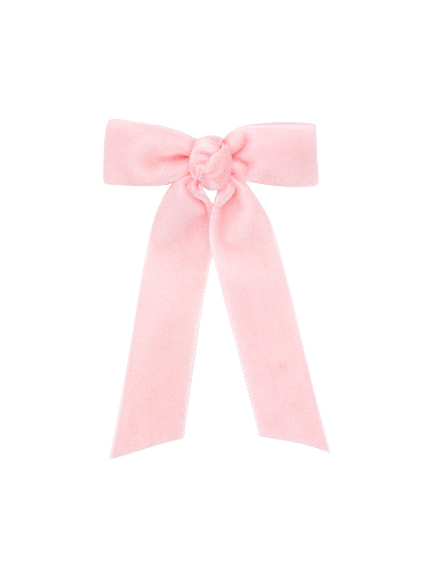 Tiny Velvet Bowtie with Knot Wrap and Streamer Tails