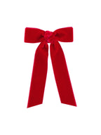 Tiny Velvet Bowtie with Knot Wrap and Streamer Tails