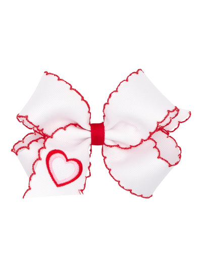 Heart Embroidered Moonstitch Bow