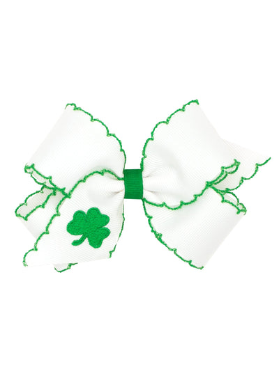 Shamrock Embroidered Moonstitch Bow
