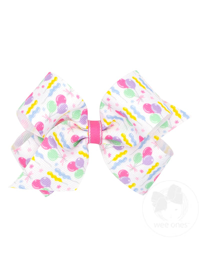 Party Print Grosgrain Bow