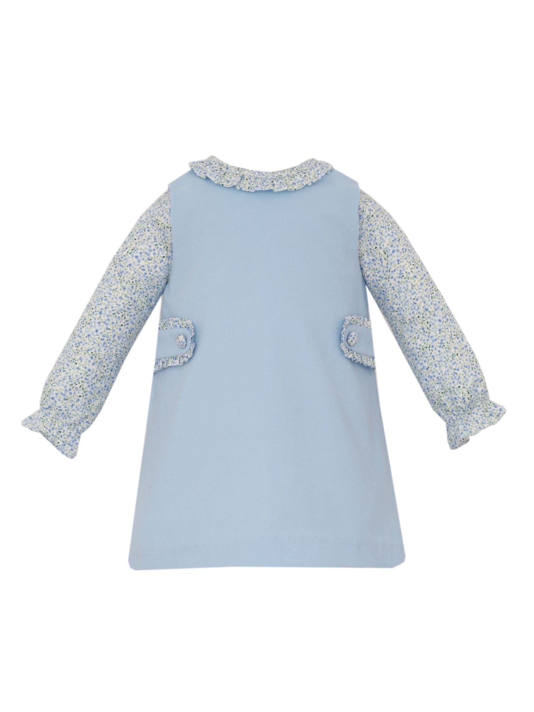 Lt.Blue Corduroy Jumper W/ Blue Flora L/S