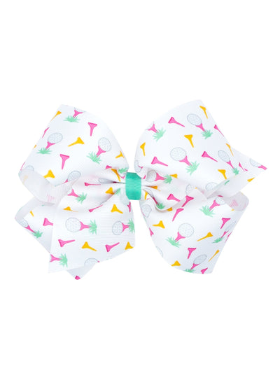 Printed Grosgrain Bow - Golf Designs - Posh Tots Children's Boutique