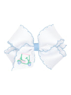Moonstitch Embroidered Grosgrain Bow - Golf Designs
