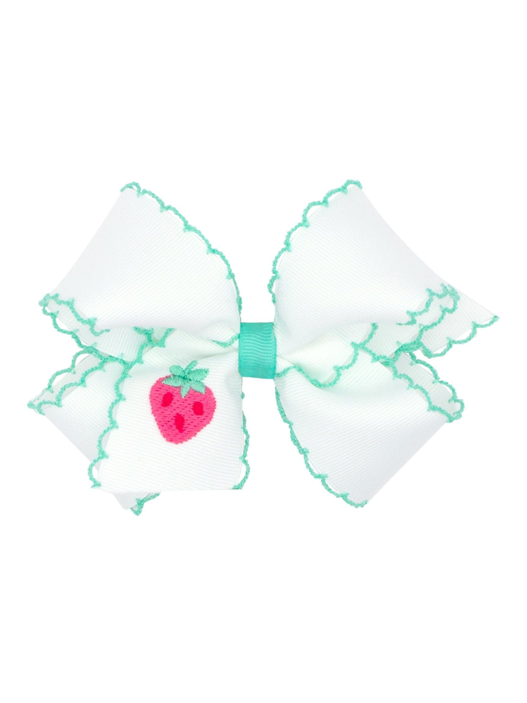 Moonstitch Embroidered Grosgrain Bow - Asst'd Designs - Posh Tots Children's Boutique
