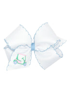 Moonstitch Embroidered Grosgrain Bow - Golf Designs