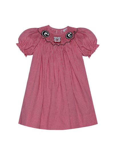 Bulldog Smocked Bishop Dress