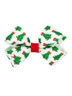 Grosgrain Print Hair Bows - Christmas