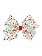 Grosgrain Print Hair Bows - Christmas