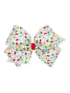 Grosgrain Print Hair Bows - Christmas
