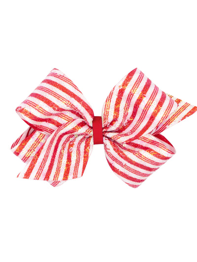 Sequins Stripe Print Bow