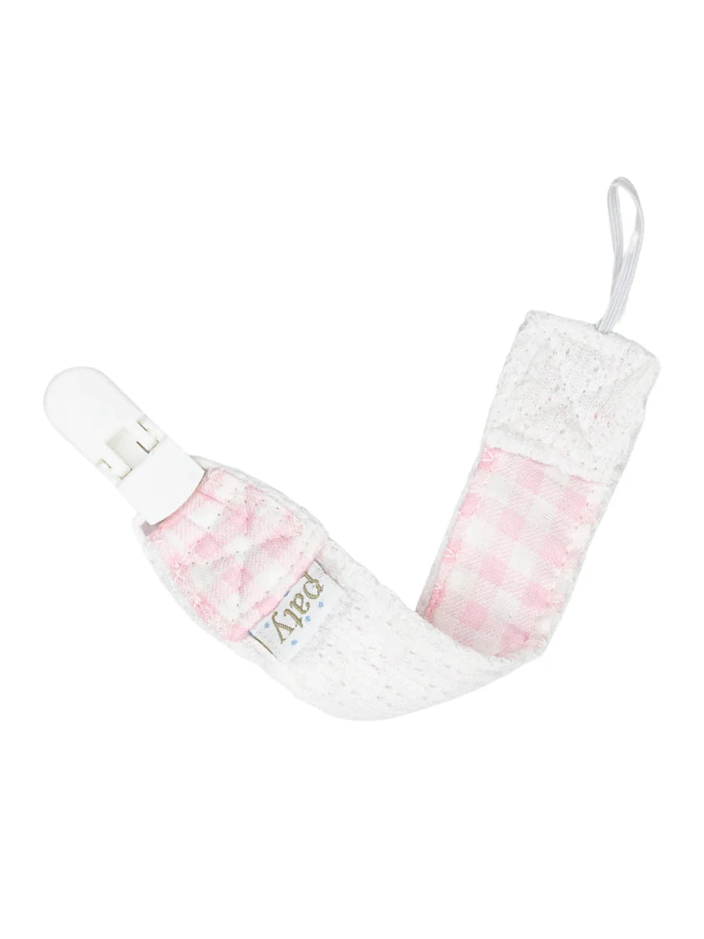 Paty Gingham Pacifier Clip