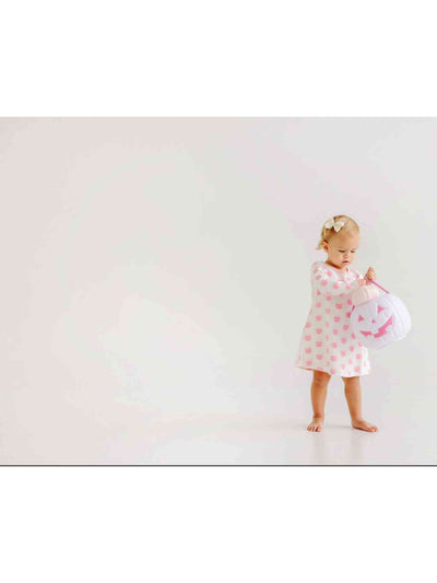 Long Sleeve Polly Play Dress - Vintage Prep Pumpkin Pails Pink