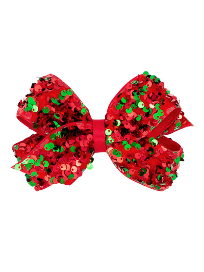 Velvet Sequin and Grosgrain Overlay Hair Bow