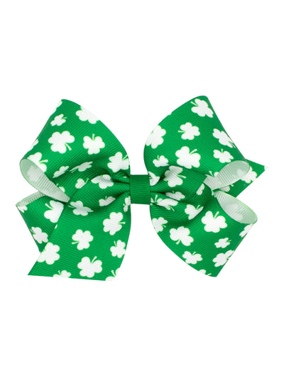 Shamrock Print Grosgrain Bow