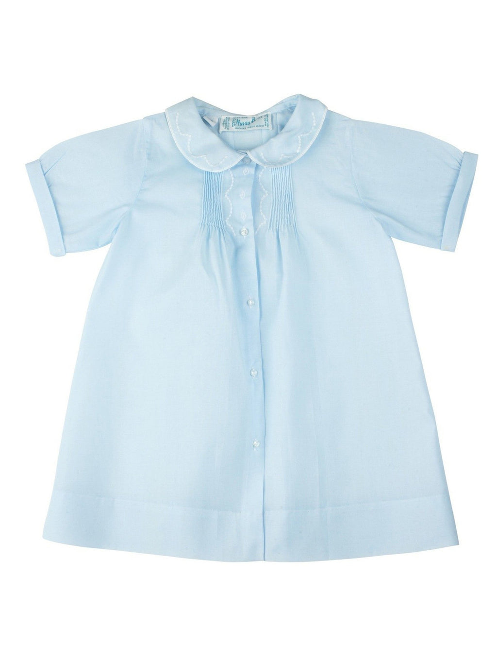 Embroidered Collar Folded Daygown - Posh Tots Children's Boutique