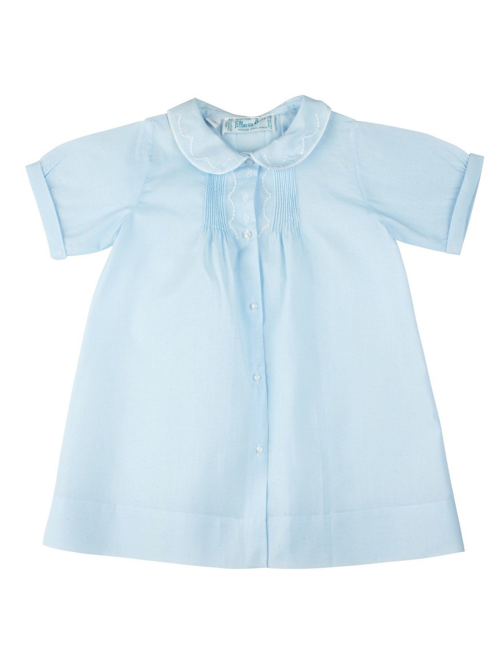Embroidered Collar Folded Daygown - Posh Tots Children's Boutique