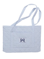 Quilted Luggage - Blue Bow