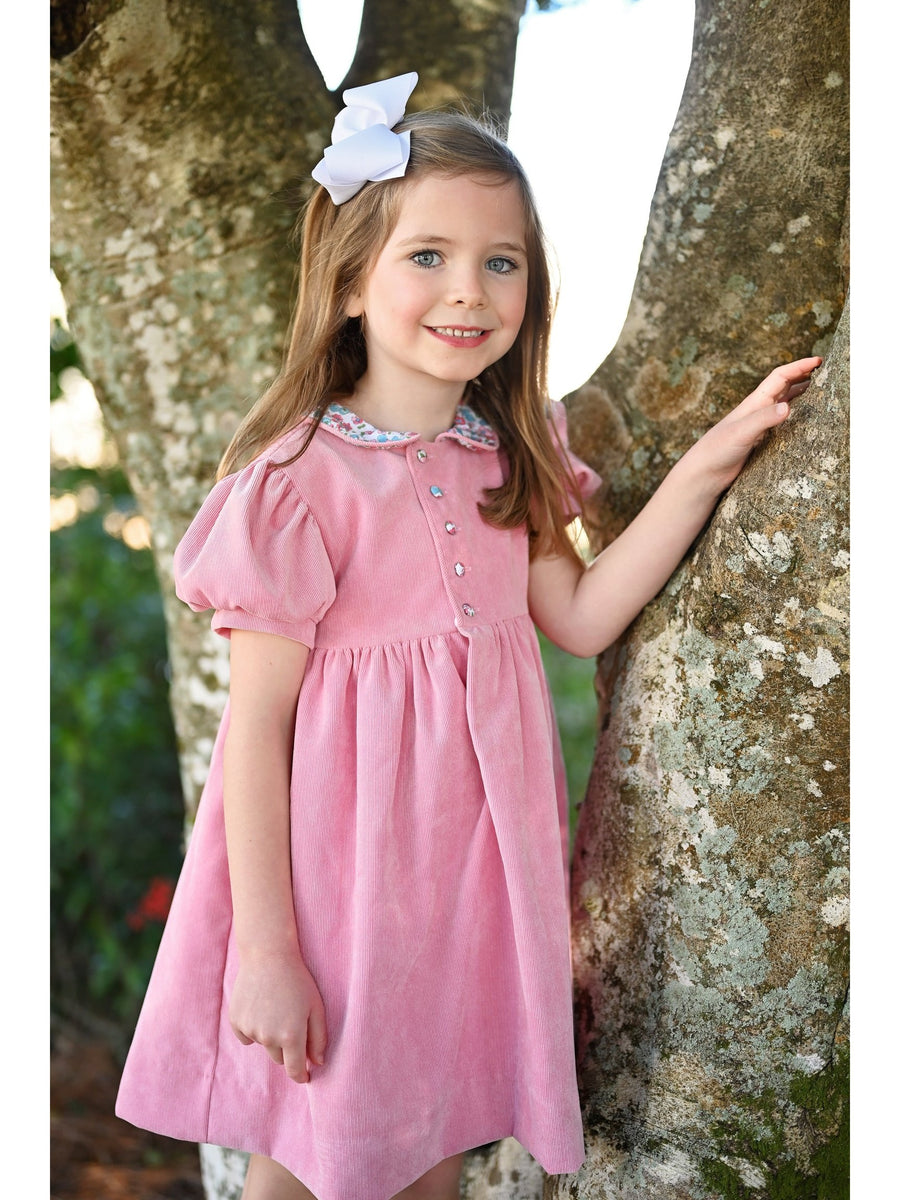 *Ava Dress - Floral Corduroy | Posh Tots Children's Boutique