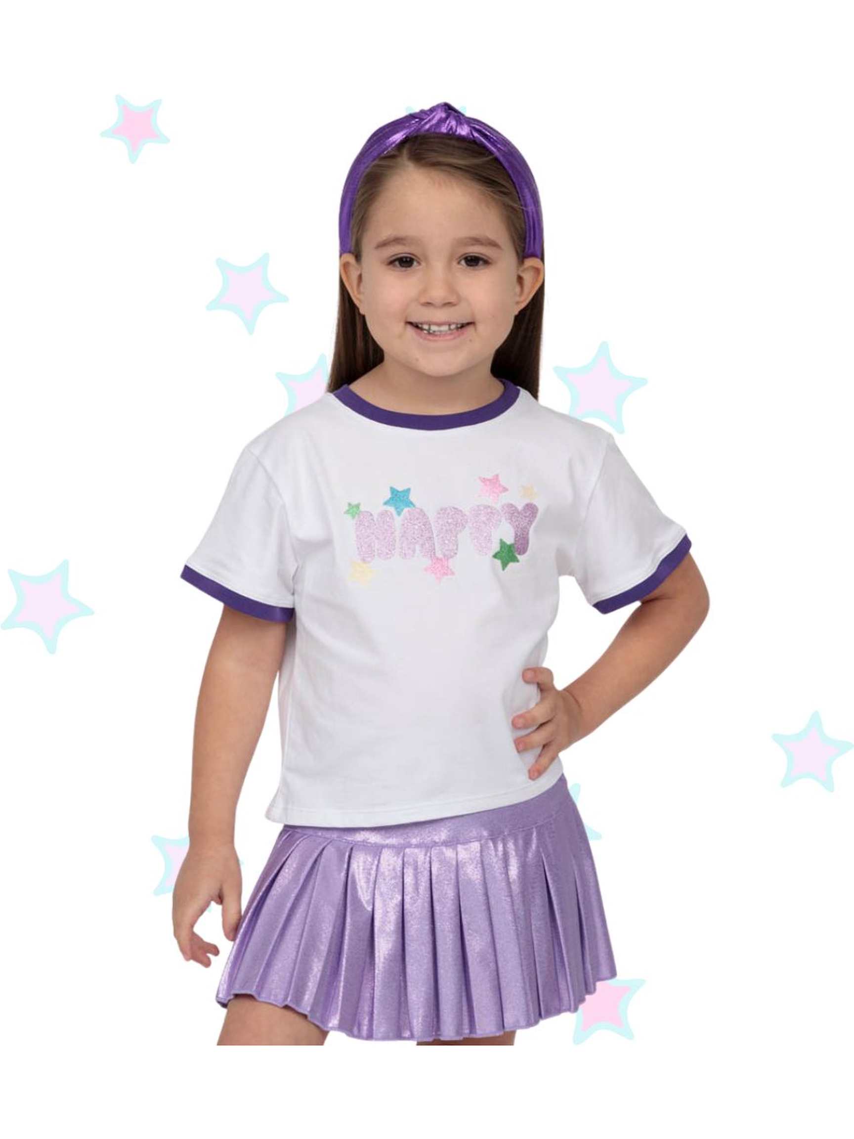 Lavender Shimmer Mini Pleated Skort
