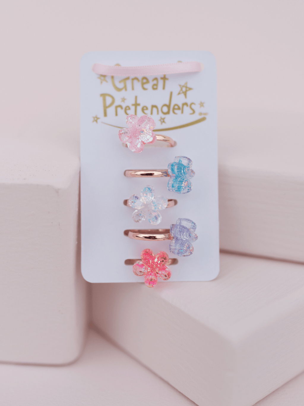 Boutique Shimmer Flower Rings
