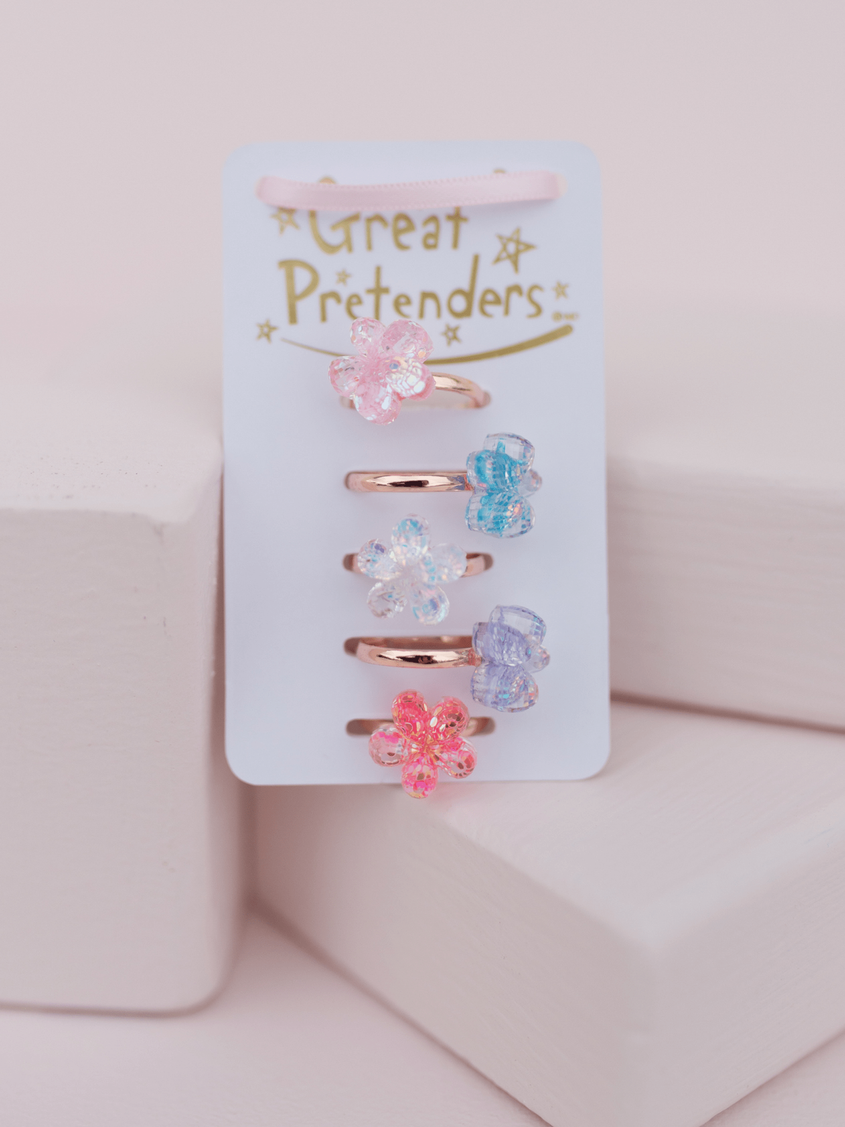 Boutique Shimmer Flower Rings
