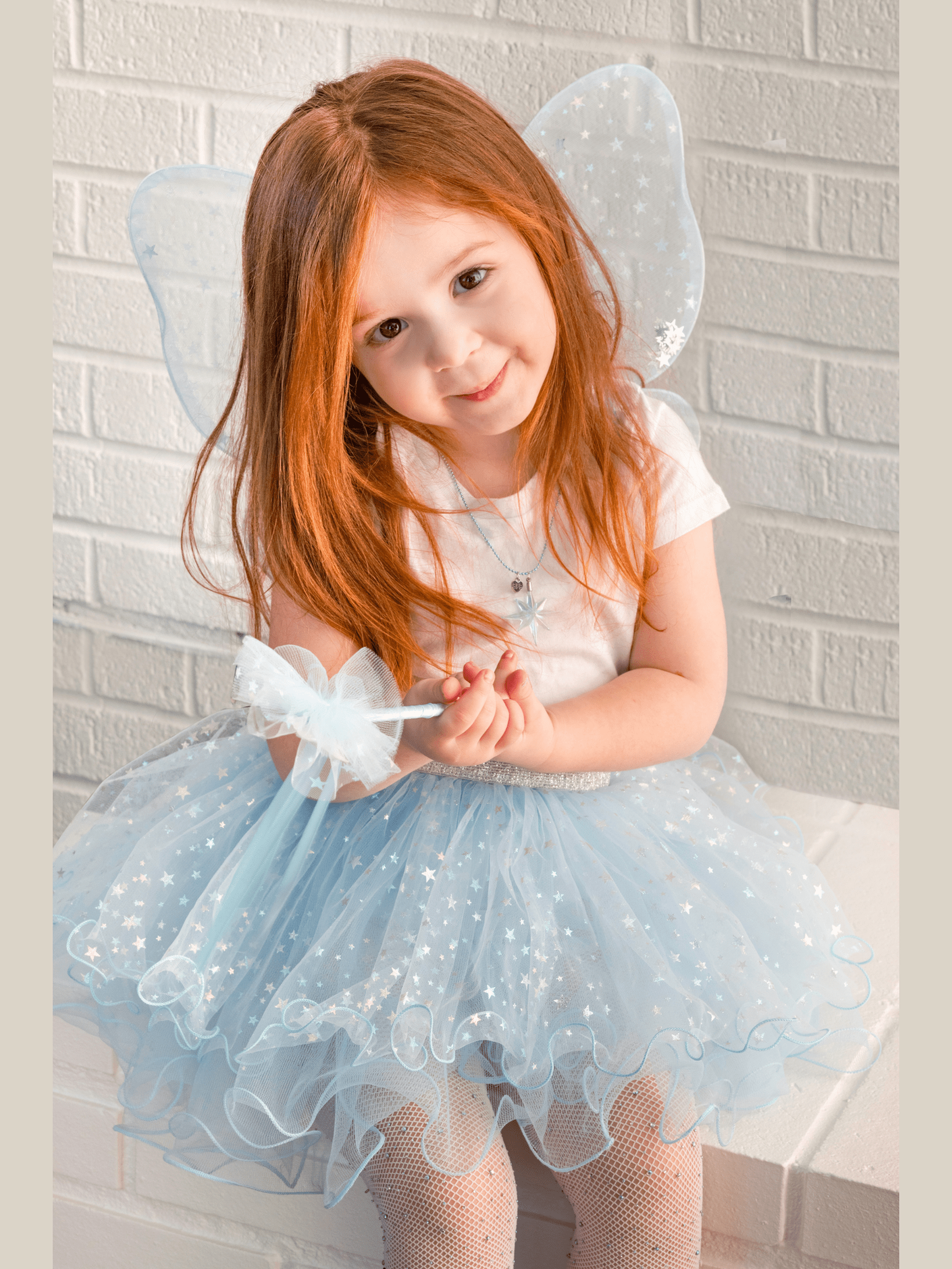 Iridescent Celestial Fairy Wings, Tutu, & Wand Set