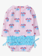 Baby Girls Pink Patriotic Gingham One Piece Rash Guard