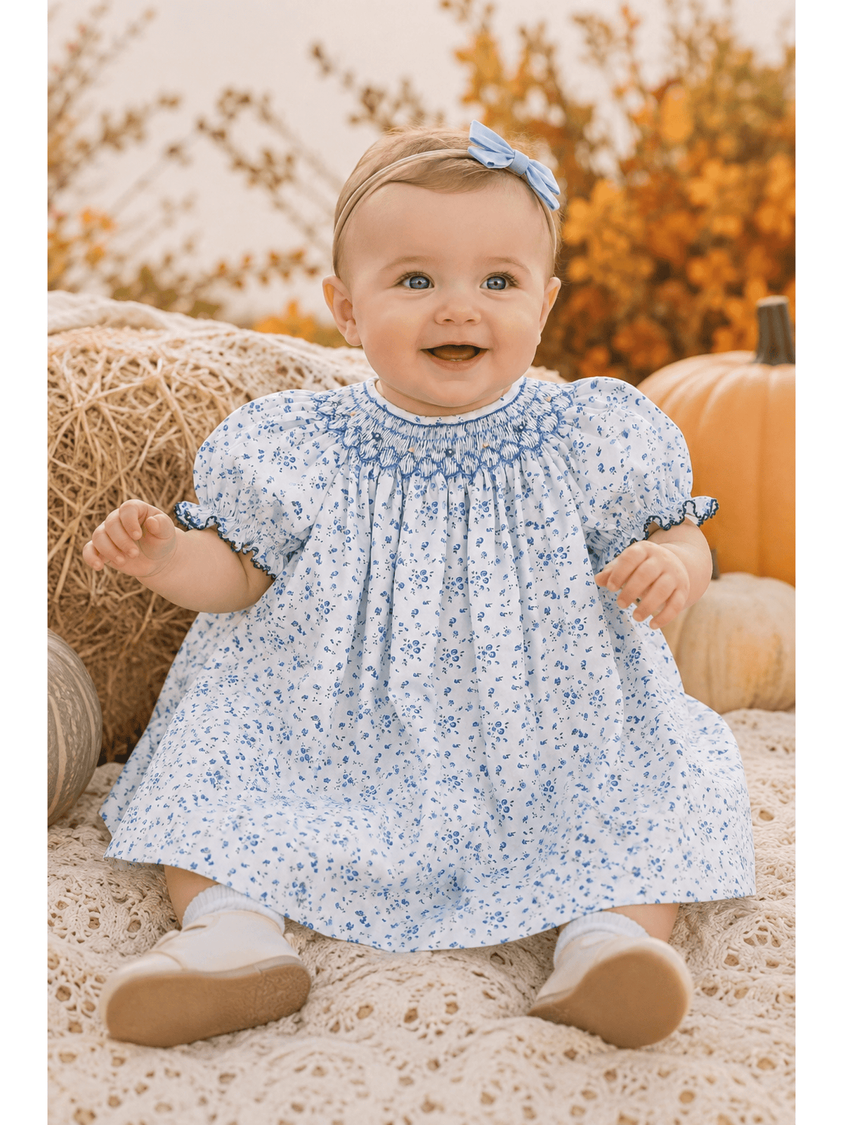Blue Smocked Bishop w/Bloomer