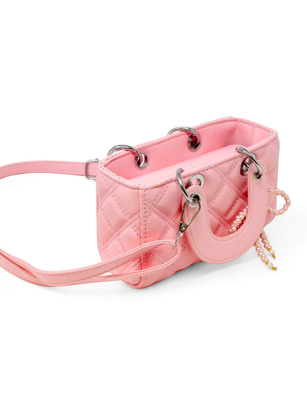 Quilted Rectangle Bow Charm Handbag - Posh Tots Children's Boutique